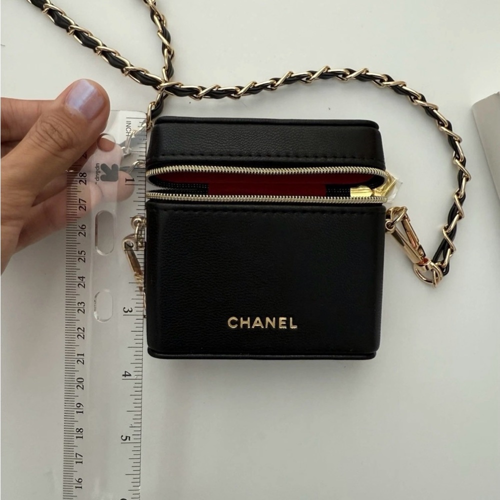 Chanel Black Lipstick Bag Mirror Case NEW - Picture 7 of 9